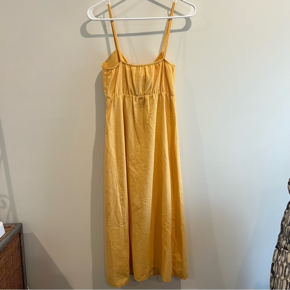 Nasty Gal linen cut out front‎ tie dress size M - Picture 7 of 9